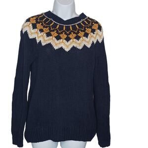 Bass Crewneck Knit Ski Sweater Size Medium